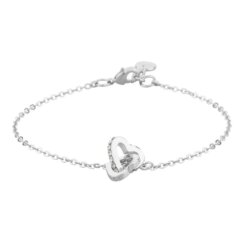 Snö Connected Chain Bracelet Heart Silver