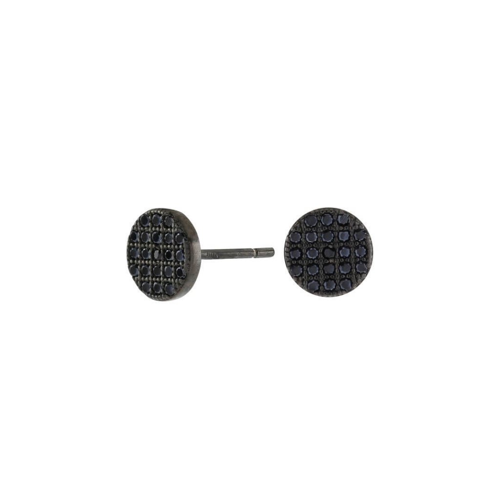 Svarta Rhd Silver Örhänge Med CZ. 3mm