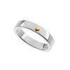 Silverring med Guldhjärta 4mm