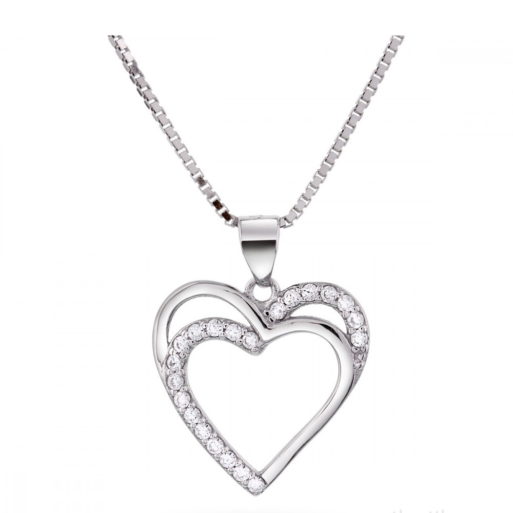 Hjärta med cubic zirconia - 925 Silver