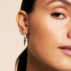 Edblad Peak Hoops Sparkle Steel