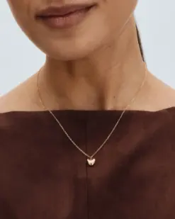 Guldpläterat halsband med hjärthänge