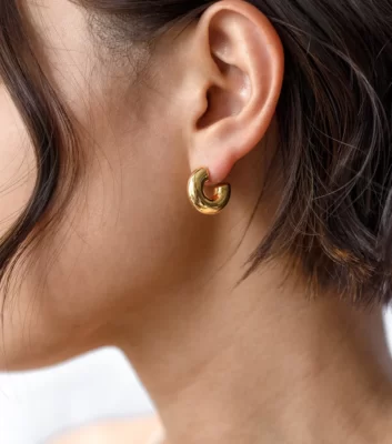 Syster P Bolded Little Sis Hoops Gold