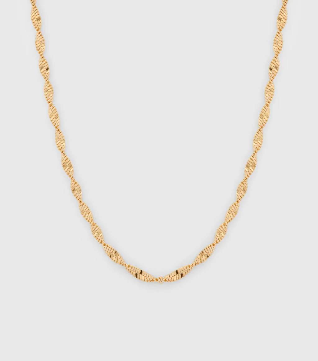 Syster P Herringbone Twisted Necklace Gold