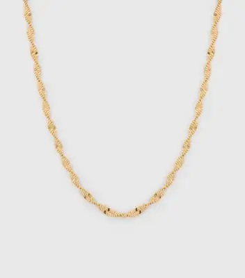 Syster P Herringbone Twisted Necklace Gold