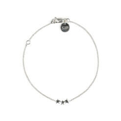 Syster P Plain Snap Bracelet Triple Star Silver