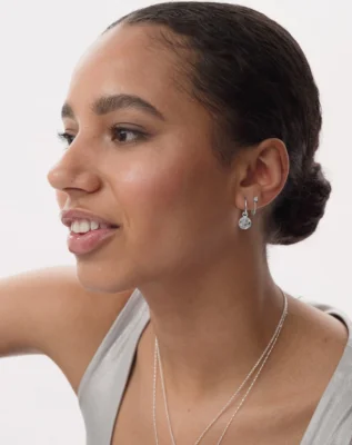 Minimalistica Hammered Earrings Silver