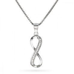 Halsband infinity silver med cubic zirconia