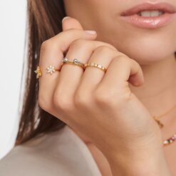 Thomas Sabo Ring Vita Stenar guld
