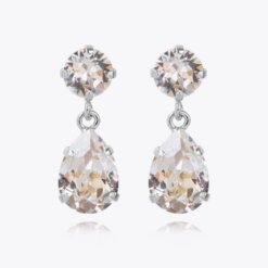 Mini Drop Earrings Rhodium Crystal