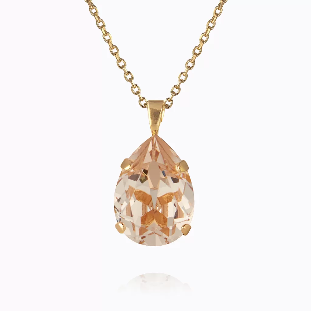 Mini Drop Necklace Gold Silk
