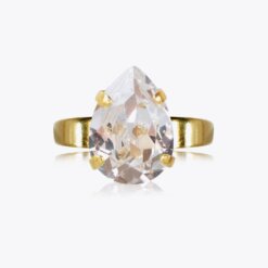 Mini Drop Ring Gold Crystal