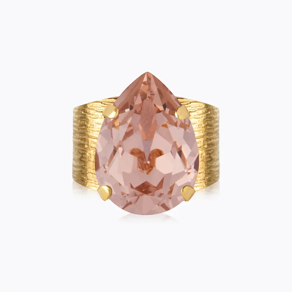Classic Drop Ring Gold Rose