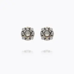 Classic Stud Earrings / Greige Rhodium