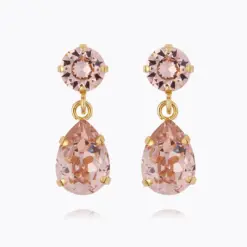 Mini Drop Earrings Gold Vintage Rose
