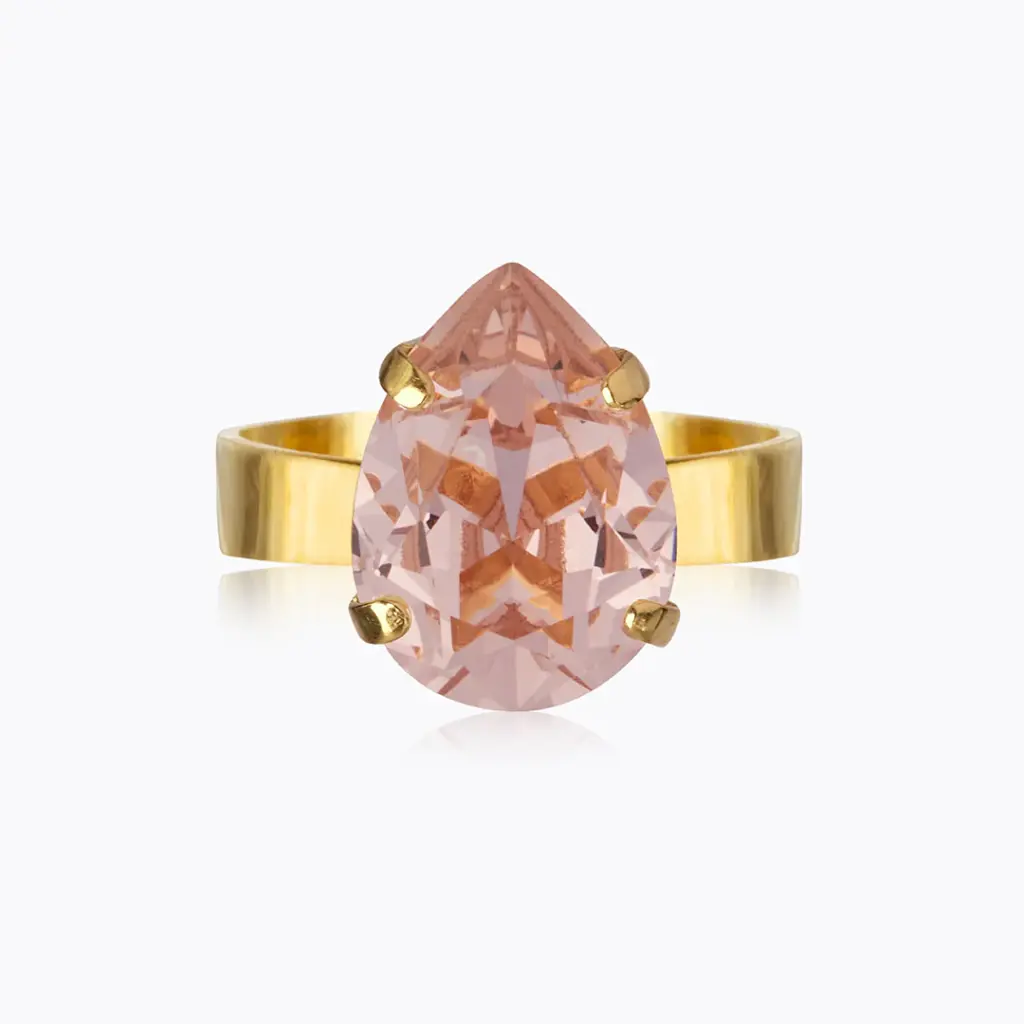 Mini Drop Ring Gold Vintage Rose