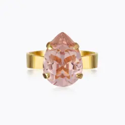 Mini Drop Ring Gold Vintage Rose