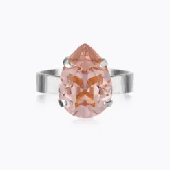 Mini Drop Ring Rhodium Rose