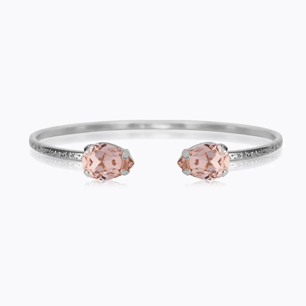 Petite Drop Bracelet Rhodium Vintage Rose