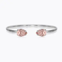 Petite Drop Bracelet Rhodium Vintage Rose
