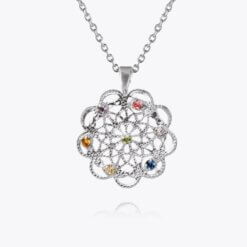 Florence Necklace Rhodium Rainbow Combo
