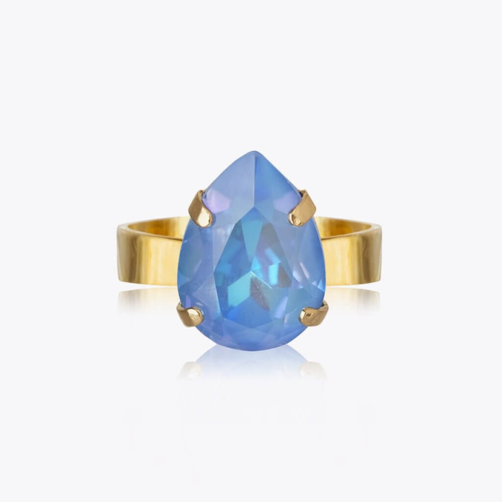 Mini Drop Ring Gold Ocean Blue Delite