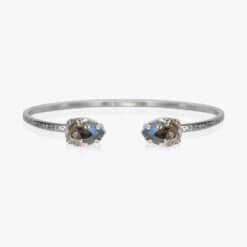 Petite Drop Bracelet Rhodium Black Diamond