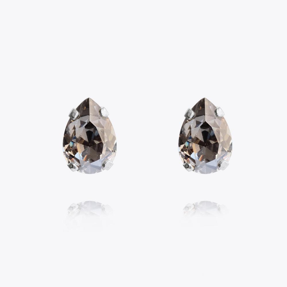 Petite Drop Earring Rhodium Black Diamond