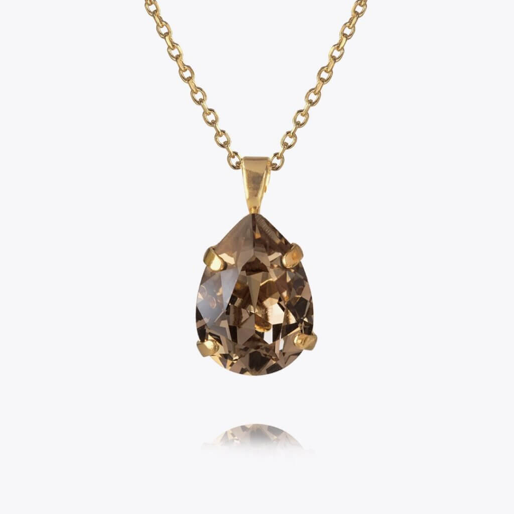 Mini Drop Necklace Gold Greige