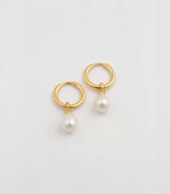 Syster P Treasure Pearl Hoops Gold