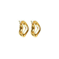 Syster P Bolded Wavy Earrings Shiny Gold