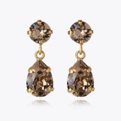 Mini Drop Earrings Gold Greige