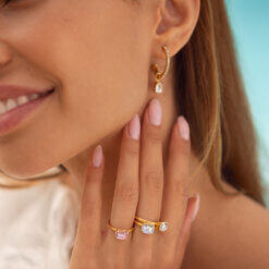 Emila Earrings Gold Crystal