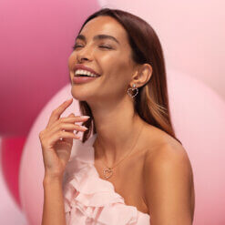 Baguette Heart Necklace Crystal