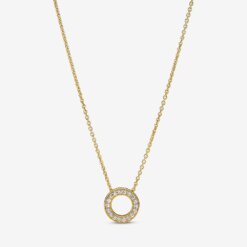 Pandora glittrande halsband med logotyp