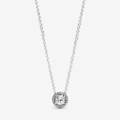 Round Sparkle Halo Halsband
