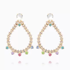Lily Earrings Rainbow Combo Gold