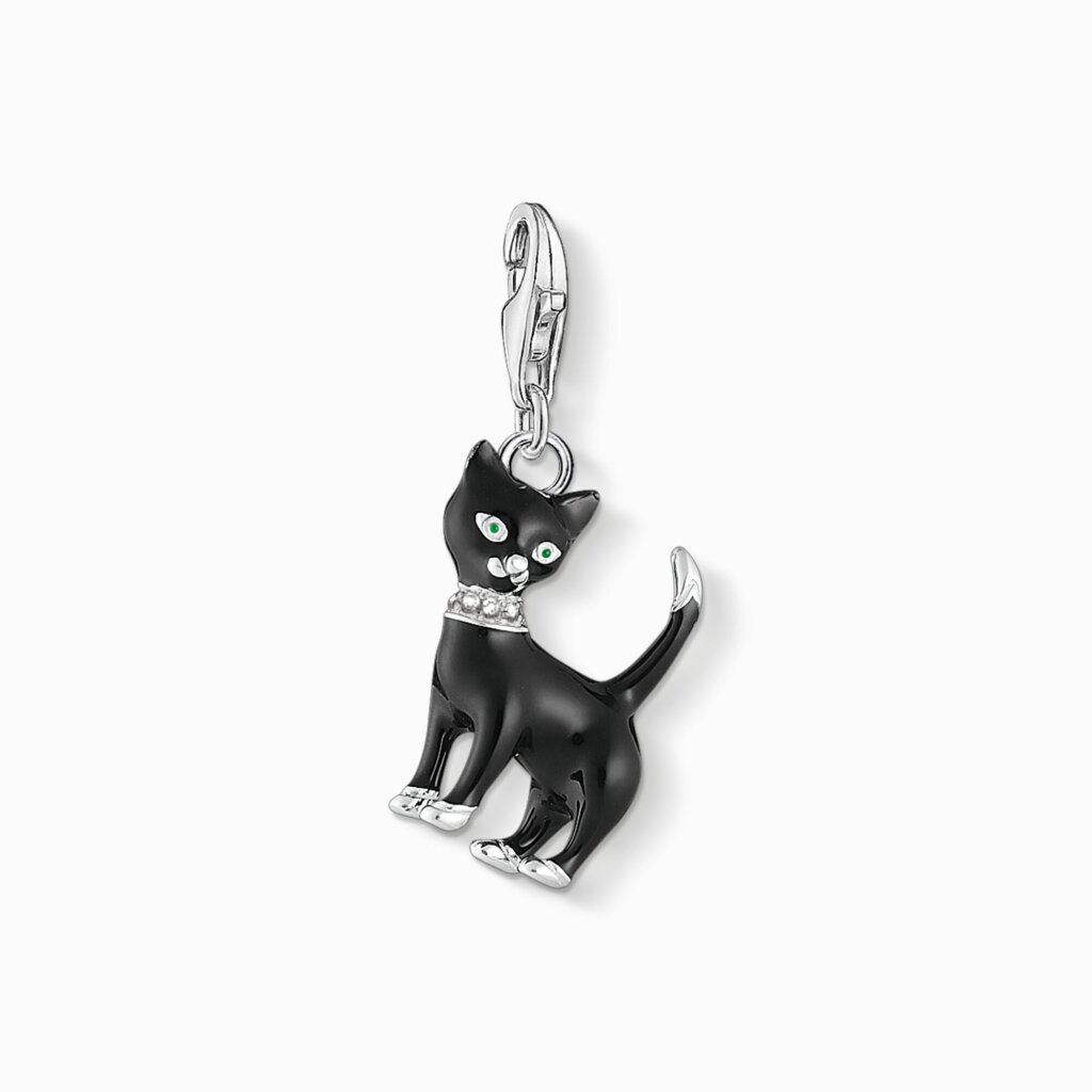 Charm-hängsmycke katt svart