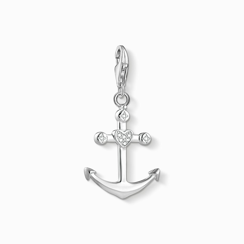 Charm-hängsmycke ankare silver