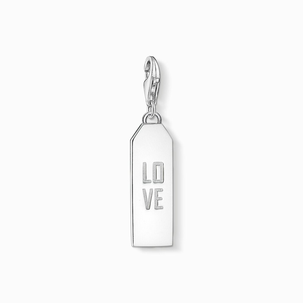 Charm-hängsmycke love silver