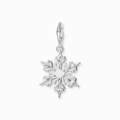 Charm-hängsmycke snöflinga med blå stenar silver