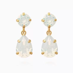 Mini Drop Earrings Gold / White Opal