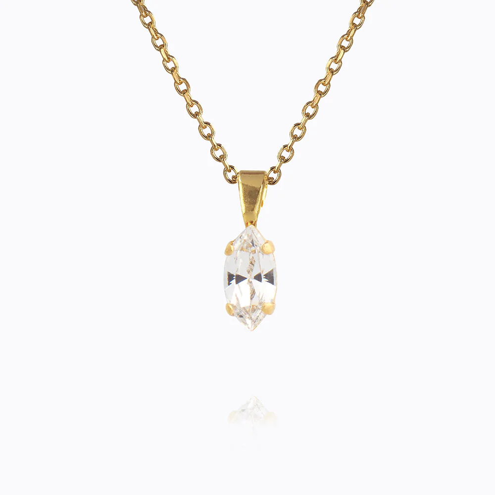 Petite Navette Necklace Gold / Crystal
