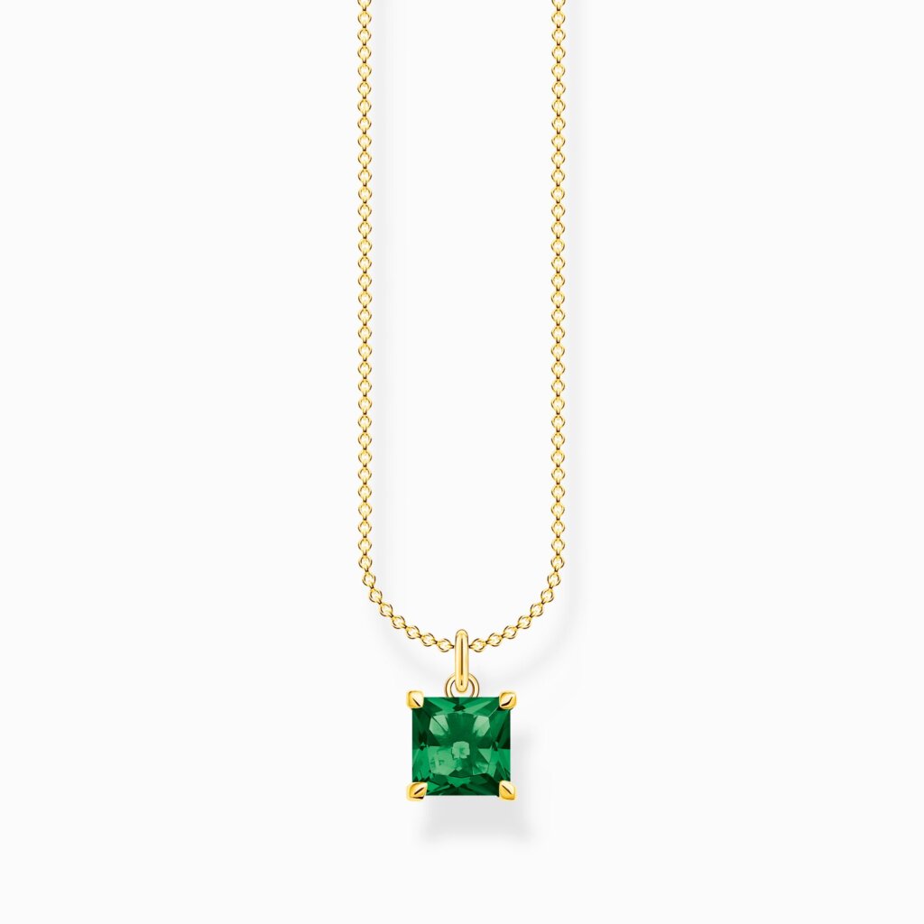 Thomas Sabo Halsband med gröna sten guld