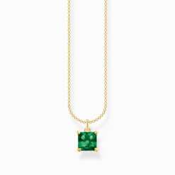 Thomas Sabo Halsband med gröna sten guld