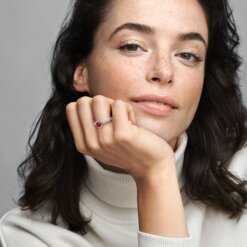 Pandora Ring med upphöjt, rött hjärta