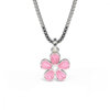 Pia & Per Halsband i silver - Rosa blomma