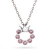 Pia & Per Halsband silver med krona rosa
