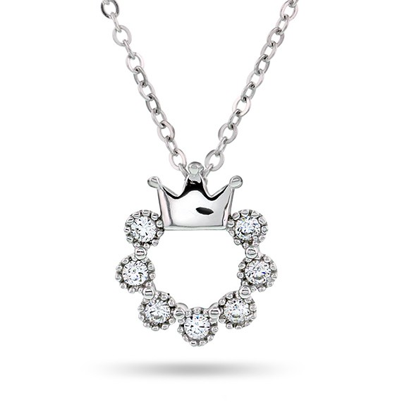 Pia & Per Halsband silver med krona