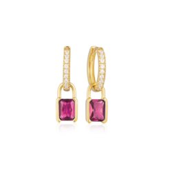 Örhängen Roccanova -18 K Guldpläterad Med Rosa Zirkonia